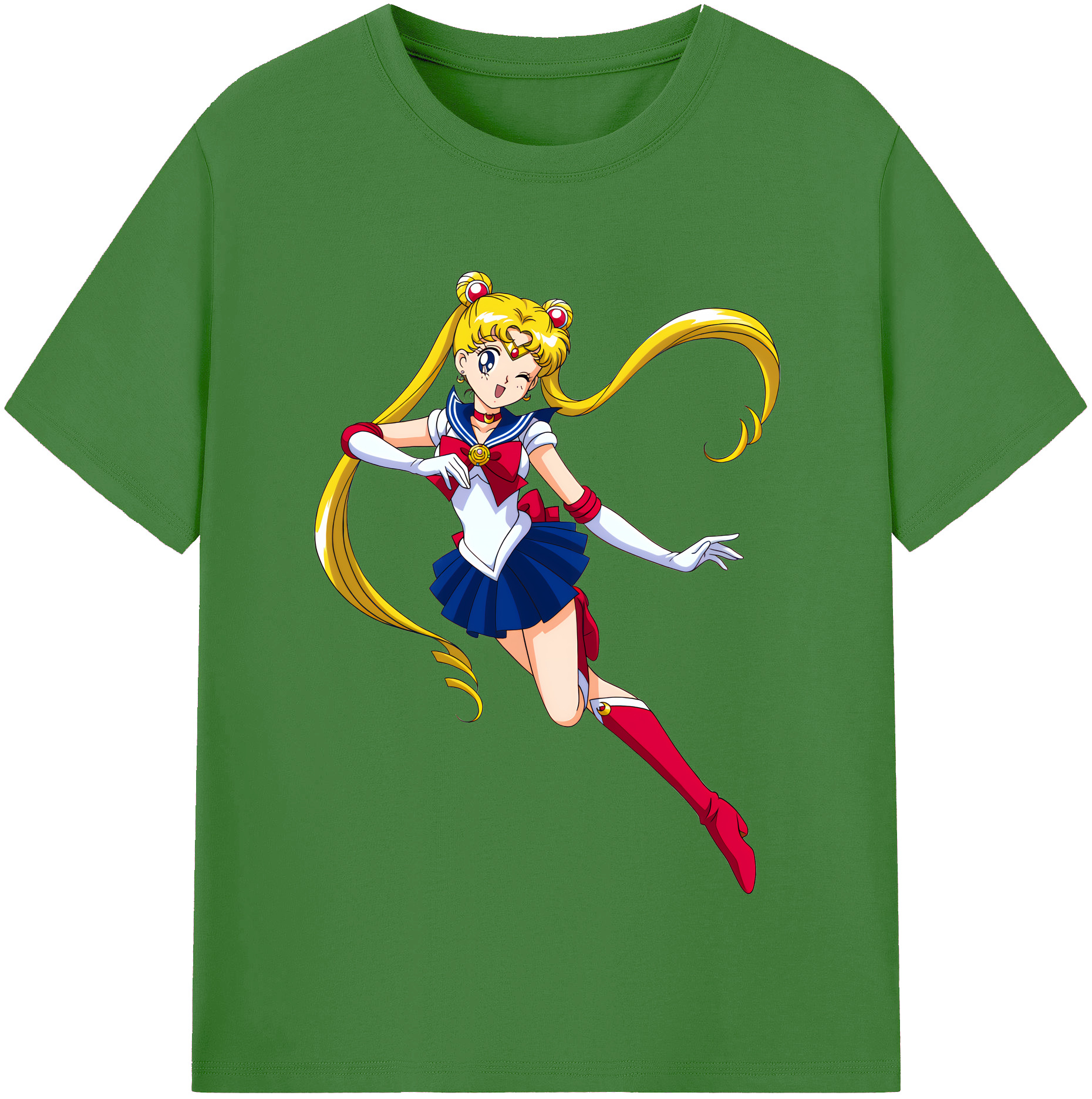 （画像用） 美少女戦士セーラームーン 月野 うさぎ つきの うさぎ Sailor Moon Tsukino Usagi レディースカジュアルプリントTシャツ（綿100％）